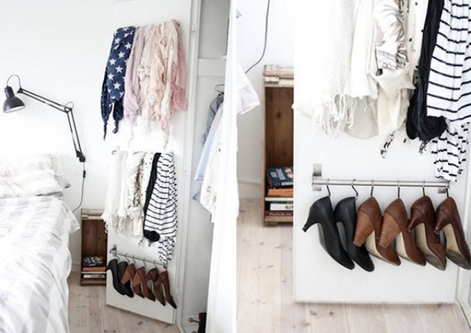 wardrobe door rail storage