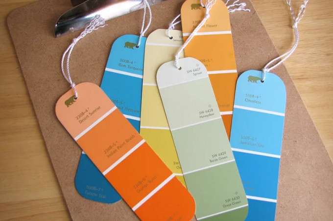 Paint colour swatch bookmarks