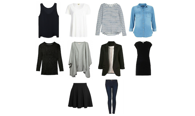 Pic from The Blissful Mind - check out their Capsule Wardrobe Basics.