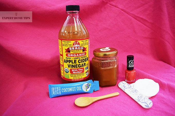 Moisturise cuticles with honey, apple cider vinegar & coconut oil