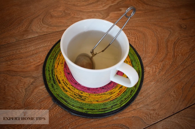 Cup of Avocado tea & strainer