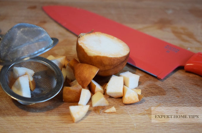 Knife and chopped Avocado stone