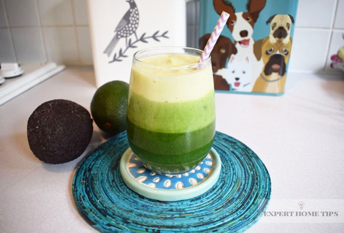 Avocado layered smoothie