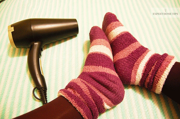 Socks and a hair dryer