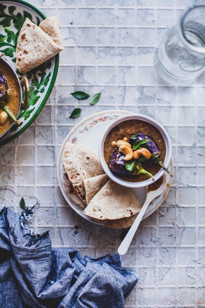 Baingan Ka Salan (Baby Eggplant In Coconut Cashew Curry Gravy