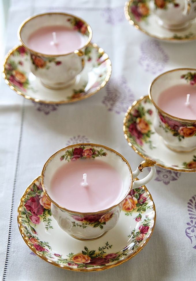 DIY Christmas Gifts Teacup Candles