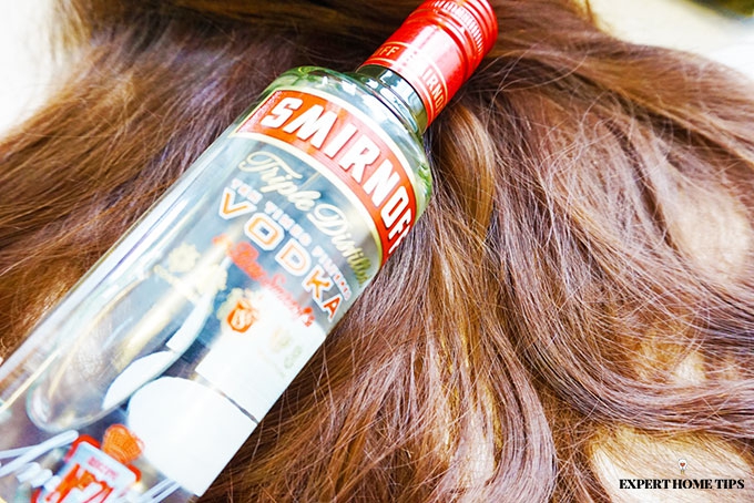 Vodka bottle and hair