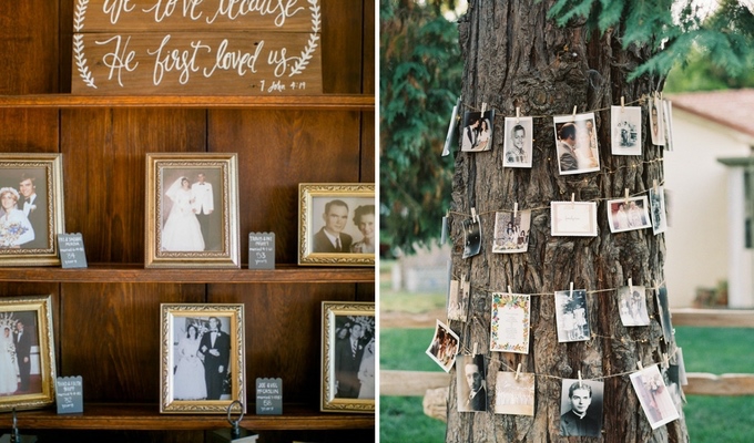 cheap photo display wedding decor