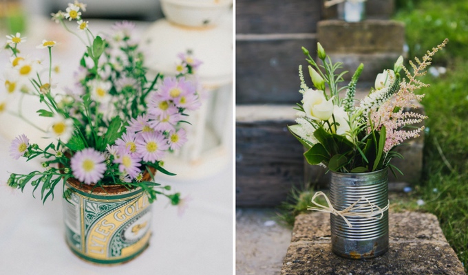 cheap wedding centrepieces using cans