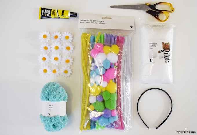 DIY easter bunny ears supplies