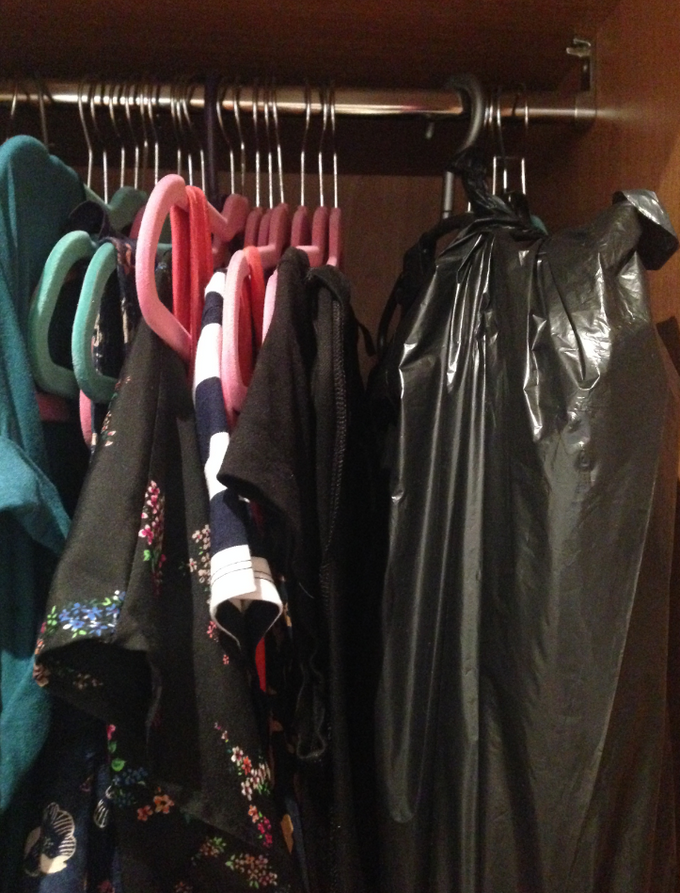 clothes in bin bags