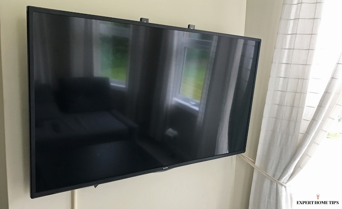 mounted tv to save space in living room