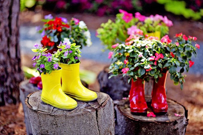 wellington boot plant pots