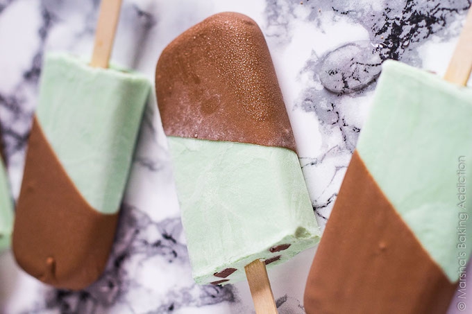 mint choc chip healthy icelolly recipe