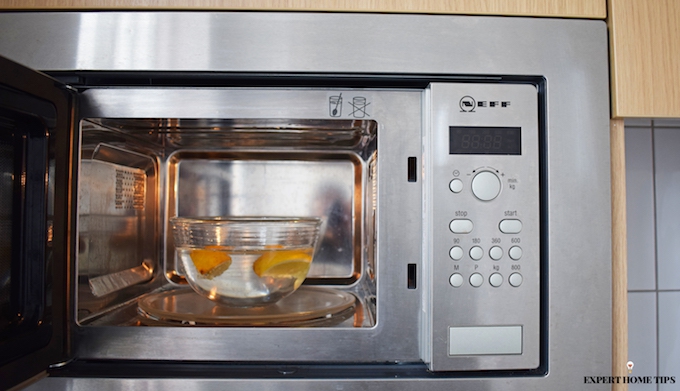 clean your microwave using lemon & water