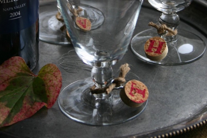 WINE CORK WINE GLASS CHARMS