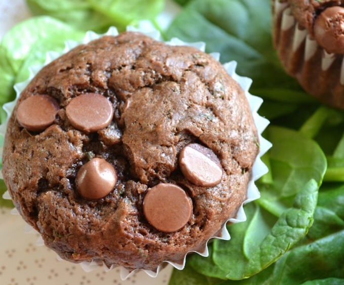 Chocolate spinach muffins