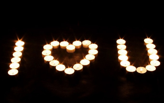 Message made from tea lights