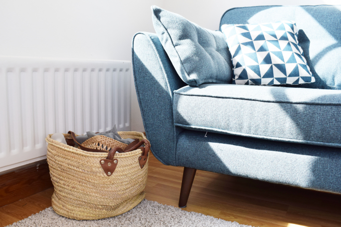 Clutter basket in living room