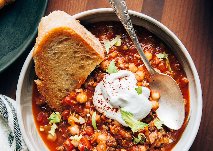 Meat Free Monday recipe chickpea mushroom chili