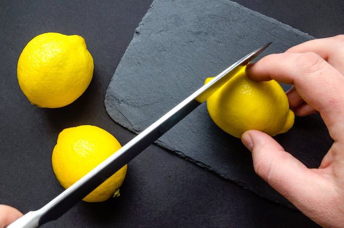 cutting lemon