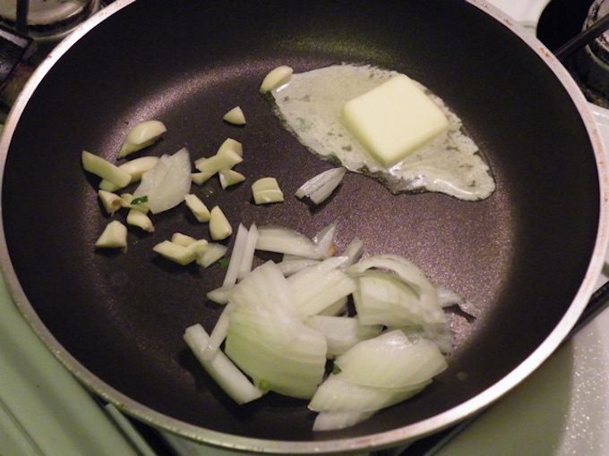 frying onions and garlic