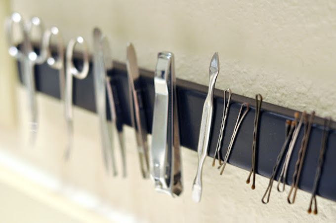 magnetic wall strip bathroom storage