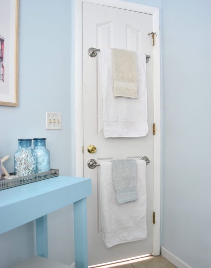 towel storage door rails