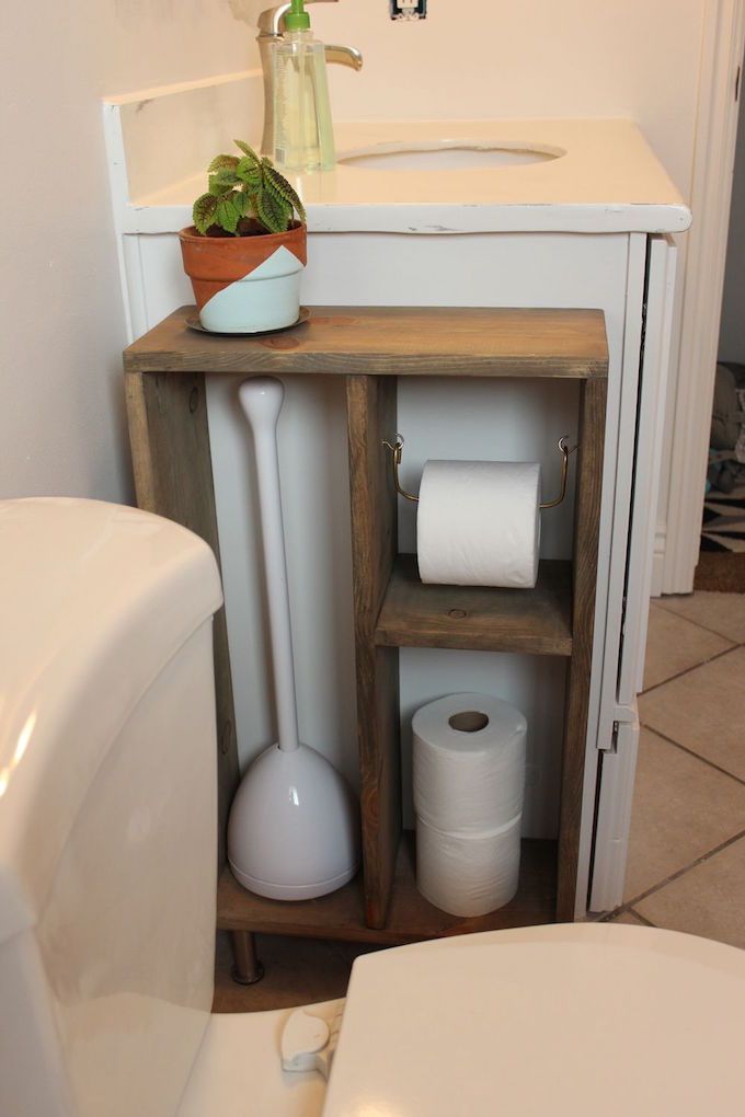 toilet roll holder cabinet diy