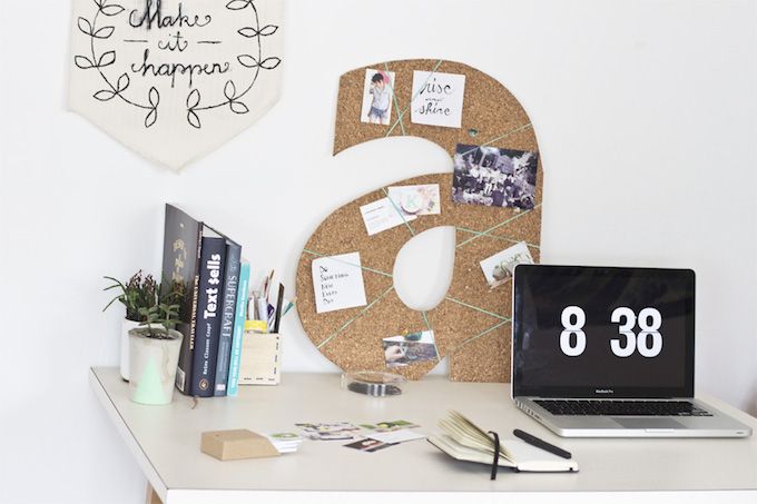 diy pinboard alphabetical office