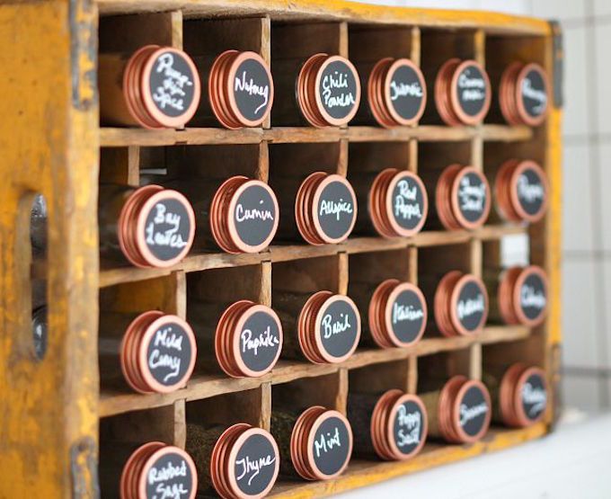 chalk board paint spice jar labels