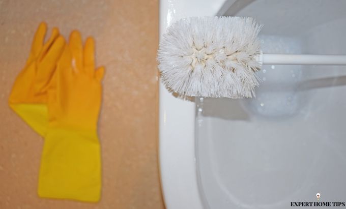 toilet rubber gloves brush