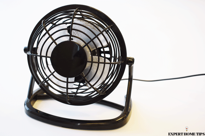 black desk fan