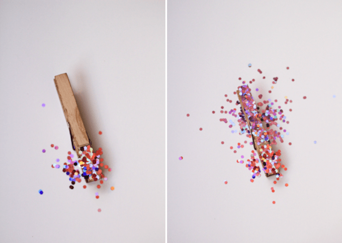 glittery clothespins