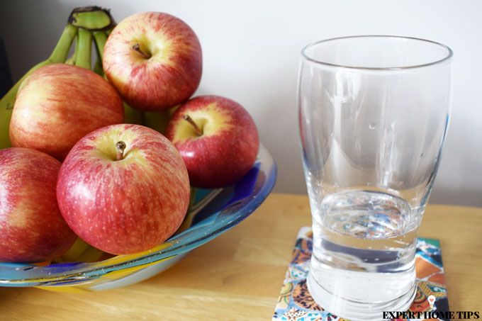 water and apples