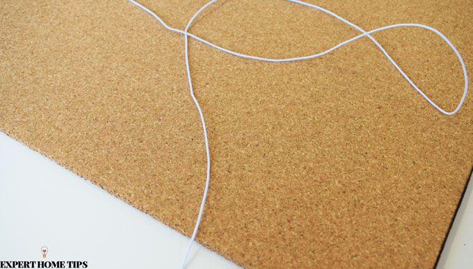 DIY noticeboard cork string