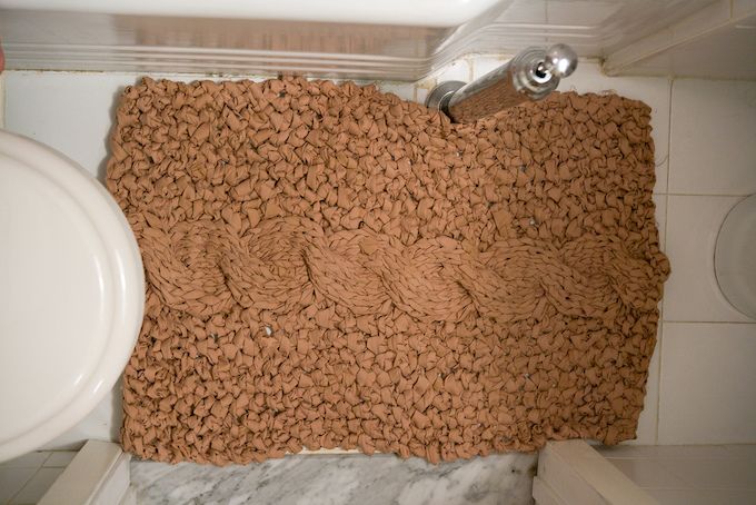 homemade bath mat bed sheet