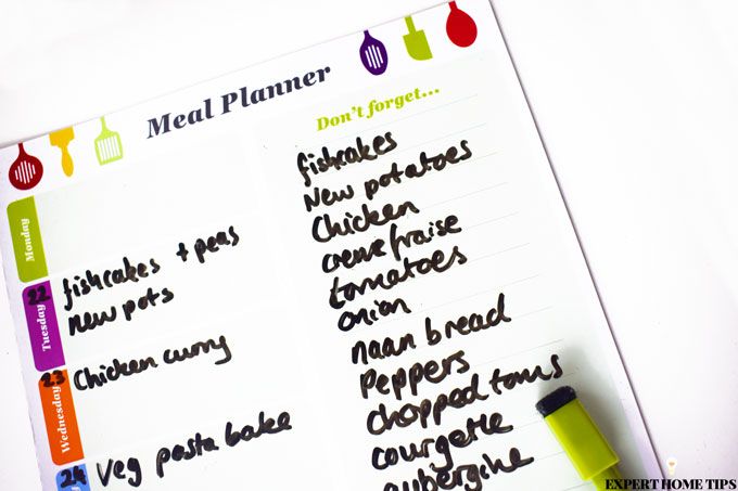 whiteboard meal planner