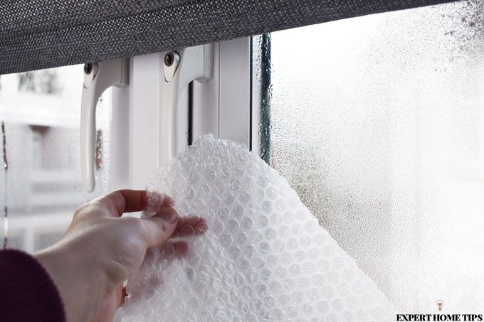 bubble wrap on window