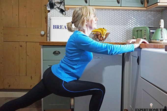 lunge in kitchen