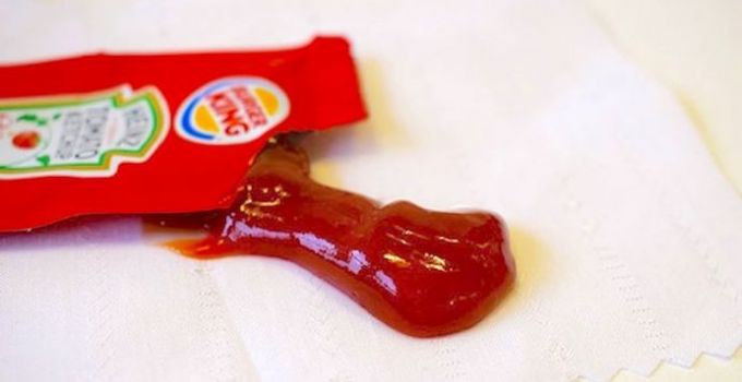 sachet of ketchup