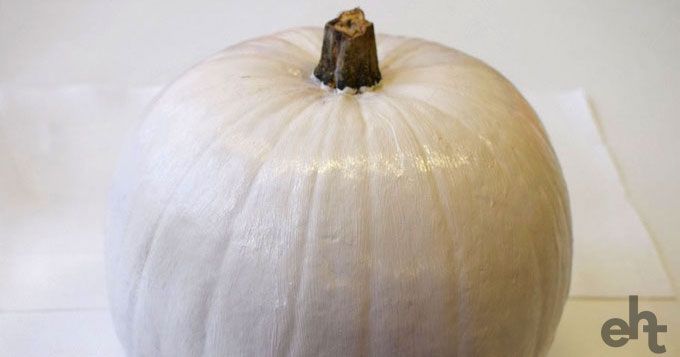 white painted pumpkin