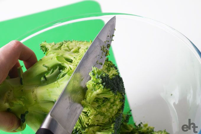 how to cut broccoli for salad