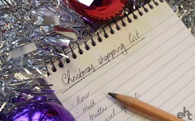 Christmas shopping list