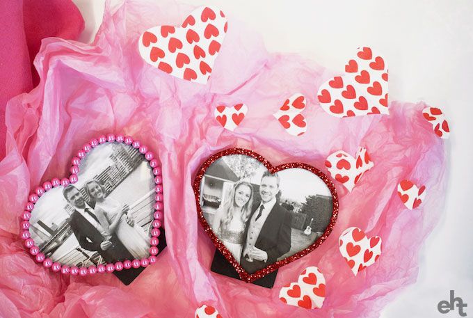 Unwrapped heart photo frames