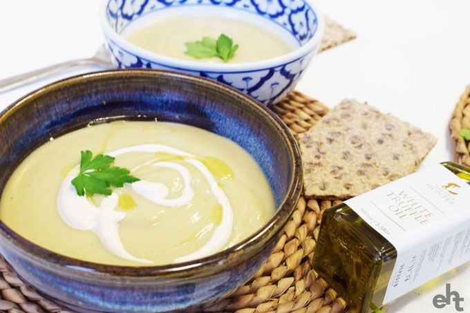 parsnip soup with truffle oil