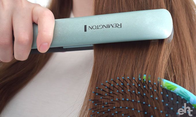 straightening hair