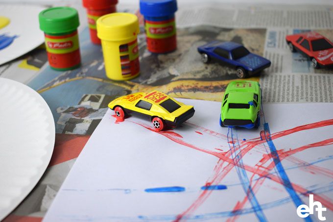 Painting with toy cars